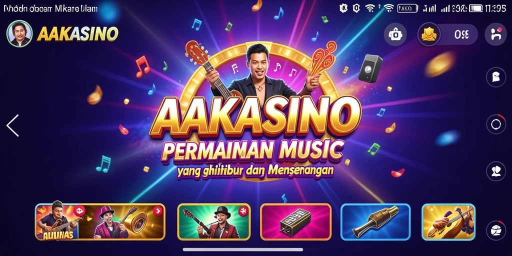 Tampilan gameplay AAKASINO yang seru dan penuh musik.