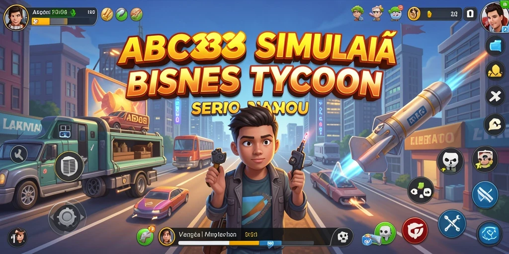 Screenshot gameplay ABC33 menampilkan tantangan membangun bisnis yang menarik.