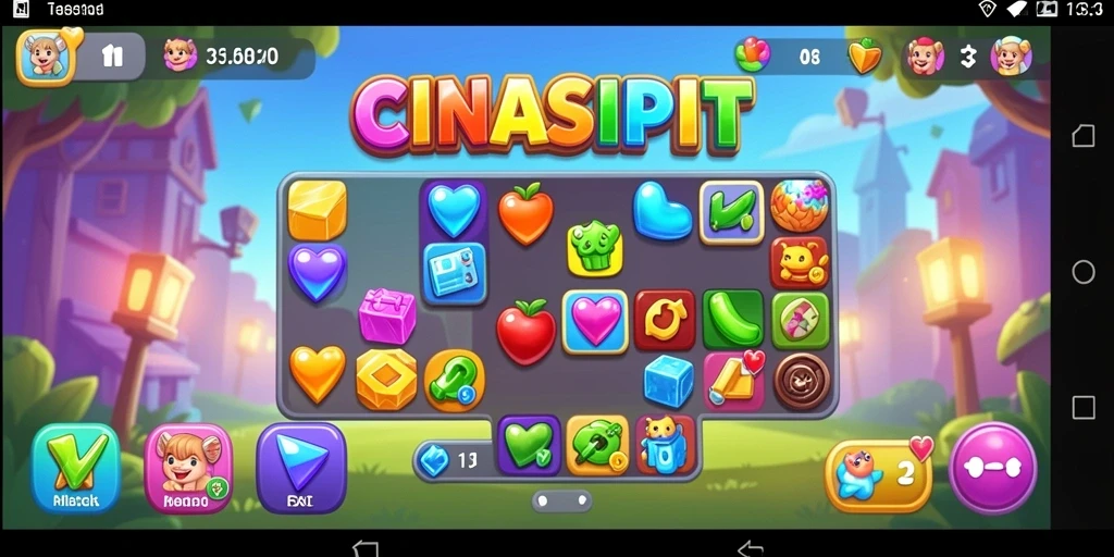 Tampilan gameplay CINASIPIT yang menarik dalam tantangan Match-3.