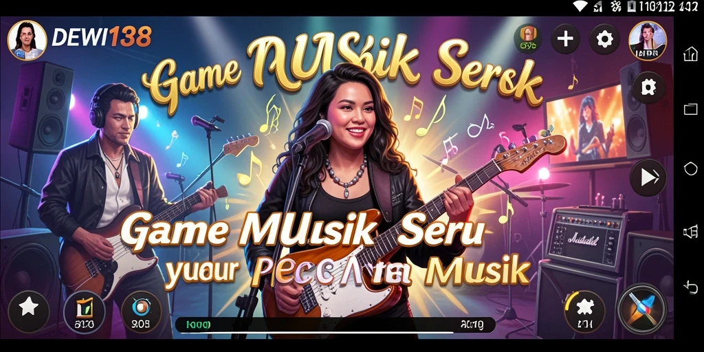 Screenshot DEWI138 menunjukkan gameplay musik yang interaktif dan menyenangkan.