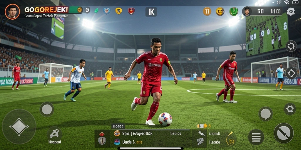 Tangkapan layar gameplay GOGOREJEKI yang menampilkan aksi seru di lapangan.
