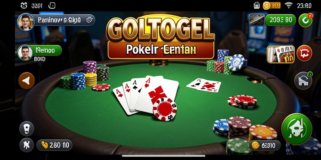 Tampilan gameplay GOLTOGEL yang mendebarkan dan penuh strategi poker.