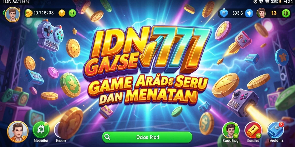 Screenshot utama IDN777 menampilkan gameplay yang menarik dengan tantangan Arcade.