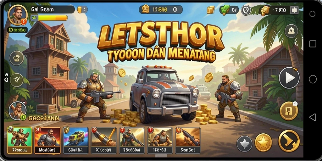 Tampilan gameplay LETSTHOR yang menarik dalam dunia Tycoon.