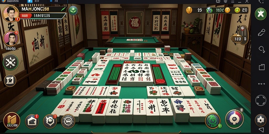 Tampilan menarik dari gameplay santai MAHJONG288.
