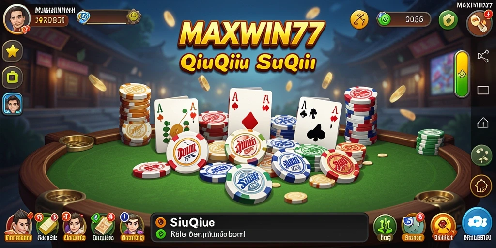 Screenshot permainan QiuQiu dari MAXWIN77 yang menarik.