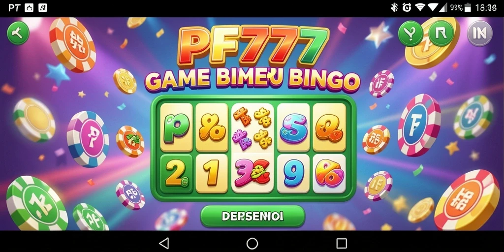 Tampilan menarik dari gameplay Bingo di aplikasi PF777.