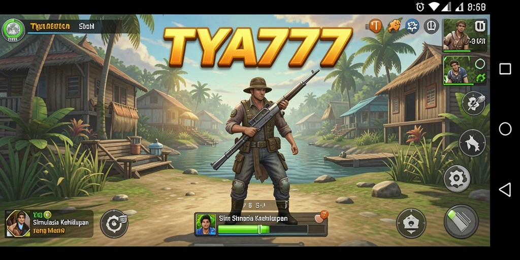 Screenshot yang menampilkan gameplay TYA777 dengan interaksi karakter.