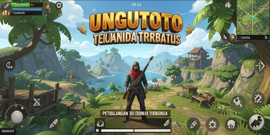 Screenshot UNGUTOTO menampilkan petualangan epik di dunia terbuka.