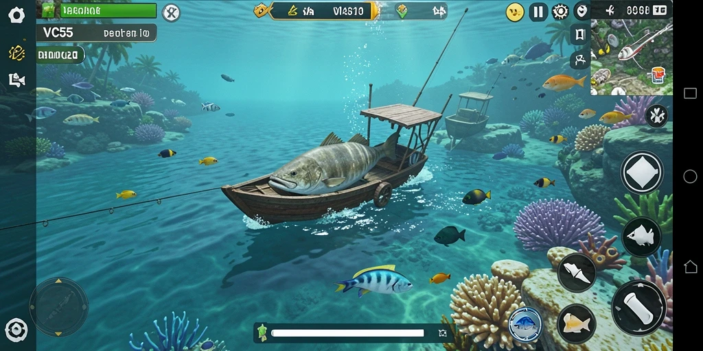 Tangkapan ikan yang menakjubkan dalam gameplay VC55.